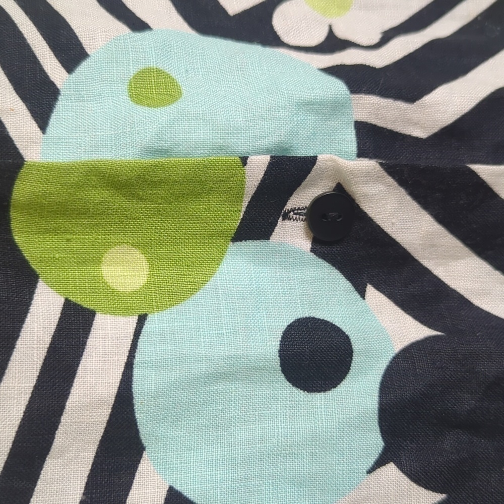 Abstract Linen Sleeveless Button Down Tunic/Top Women's … - Picture 6 of 9